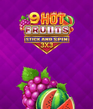 9 Hot Fruits Stick and Spin 3x3